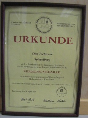 Urkunde Otto Tschirner