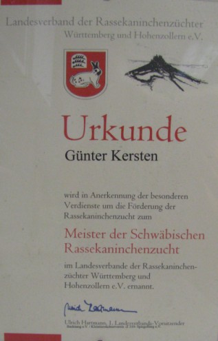 Foto Urkunde Kersten